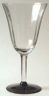 Unknown Crystal Unk2761 Water Goblet   Straight Optic,Black Base,No Trim