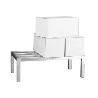 New Age Dunnage Rack w/ 1500 lb Capacity & Plastic Inserts on Feet, 8x20x60 in, Aluminum