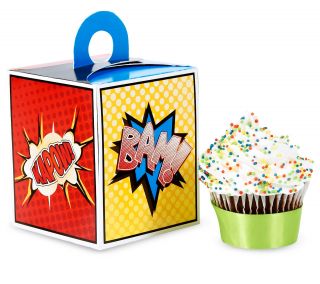 Superhero Comics Cupcake Boxes