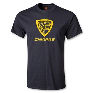 Euro 2012   Jaguares de Chiapas Distressed Logo Soccer T Shirt (Black)
