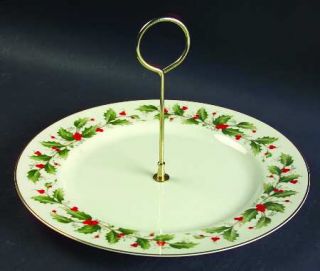 Royal Gallery Holly Round Serving Plate with Handle (Dinner Plate), Fine China D