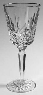 Waterford Platinum Lismore Tall Water Goblet   Clear, Cut, Platinum Trim