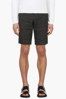 Carven Black Waffle Check Shorts