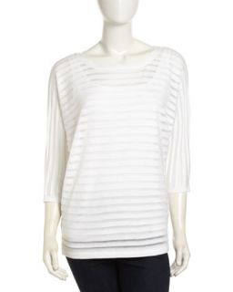 Shadow Stripe Sweater, Bleach White