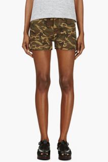 Nlst Green And Brown Camouflage Utility Shorts