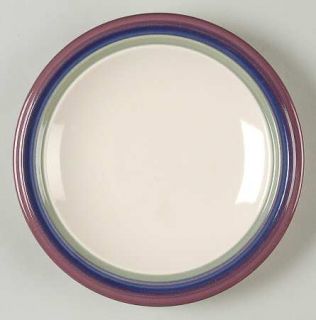 Pfaltzgraff Pfa55 Salad Plate, Fine China Dinnerware   Mauve, Purple, Teal Bands
