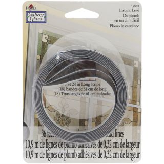 Gallery Glass Instant Lead Lines 24 inch 8/pkg black (Black. Made in USA. )