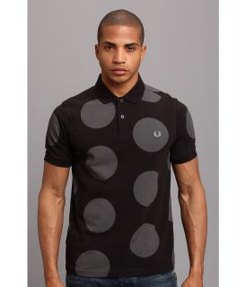 Fred Perry Magnified Polka Dot Print Polo Mens Short Sleeve Pullover (Black)