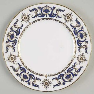 Crown Staffordshire Grosvenor Square Luncheon Plate, Fine China Dinnerware   Blu