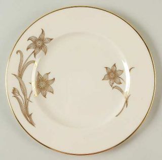 Lenox China Daybreak Luncheon Plate, Fine China Dinnerware   Gold Flowers & Stem