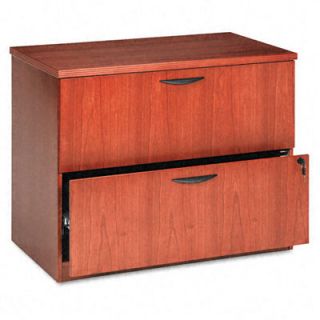 Basyx Veneer 2 Drawer Locking Lateral File BSXBW2170X Finish Bourbon Cherry