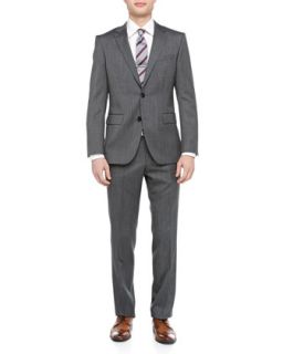 Grand Central Pindot Two Piece Suit, Gray