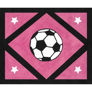Sweet Jojo Designs Girls Soccer Accent Floor Rug