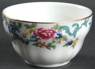 Royal Doulton Floradora Gold Open Sugar Bowl, Fine China Dinnerware   Pink,Blue&