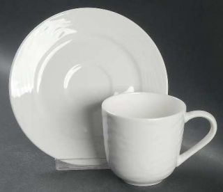 Gibson Designs Eventide Flat Cup & Saucer Set, Fine China Dinnerware   Everyday,