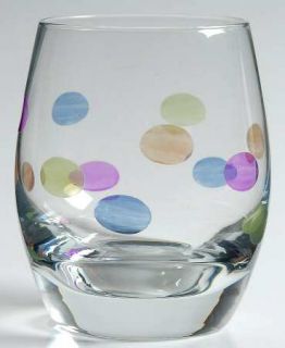Tabla Crystal Mime Double Old Fashioned   Clear,Multicolor Dots,No Trim,Barware