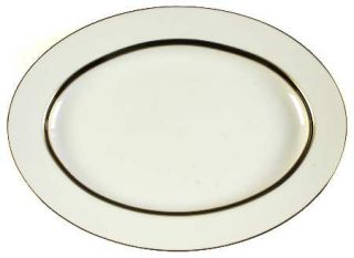 Mikasa Trafalgar 14 Oval Serving Platter, Fine China Dinnerware   Black Band Wi