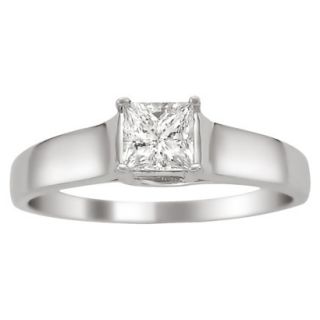 3/8 CT.T.W. Diamond Certified Solitaire Ring in 14K White Gold   Size 7