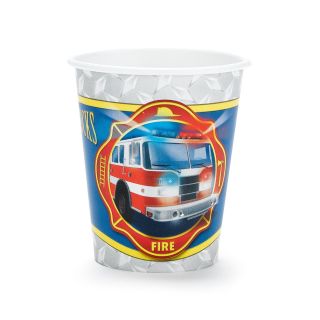 Fire Trucks 9 oz. Cups