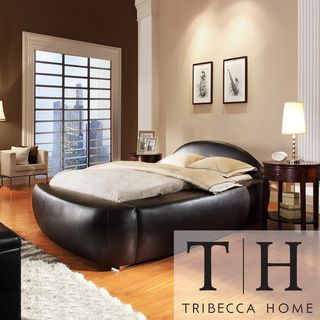 Tribecca Home Yorkshire Black Bonded Leather Modern King size Bed