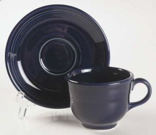 Homer Laughlin  Fiesta Cobalt Blue (Newer) Flat Cup & Saucer Set, Fine China Din