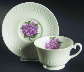 Haviland Regents Park Lilac Footed Cup & Saucer Set, Fine China Dinnerware   New