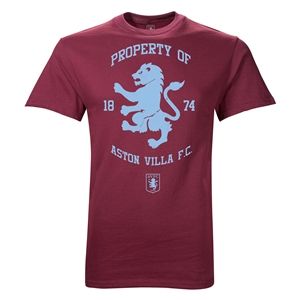 Euro 2012   Aston Villa Property of AVFC T Shirt (Maroon)