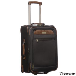 Tommy Bahama Retreat Ii 21 Wheeled Carry On Upright (Chocolate, brownstone brownWeight 8.5 pounds Pockets Two (2) exterior pockets, three (3) interior pocketsCarrying strap NoneHandle One (1) top handle, one (1) side handle, telescoping wandWheel type