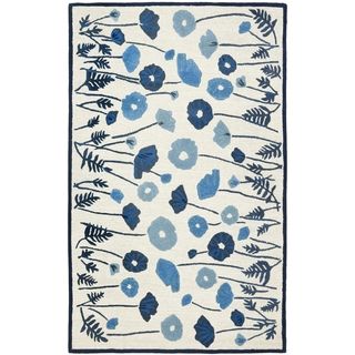Martha Stewart Poppy Glossary Azurite Blue Wool/ Viscose Rug (8 X 10)