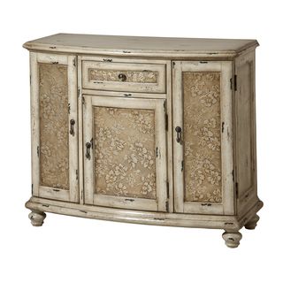 Sheffield 3 door Single drawer Aged White Accent Chest