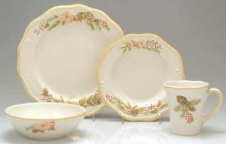 Pfaltzgraff Garland Spruce 4 Piece Place Setting, Fine China Dinnerware   Poinse