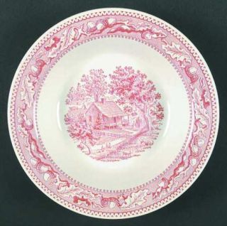 Royal (USA) Memory Lane (Pink) 9 Round Vegetable Bowl, Fine China Dinnerware  