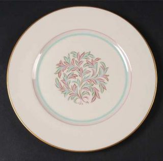 Franciscan Rossmore Luncheon Plate, Fine China Dinnerware   Turquoise & Pink Lea