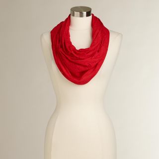 Red Jersey Burnout Infinity Scarf   World Market