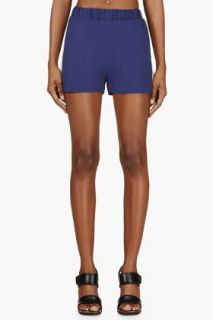 Msgm Blue And Rose Crepe Bermuda Shorts