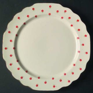 WS George Blushing Rose Luncheon Plate, Fine China Dinnerware   Lido,Small Red F