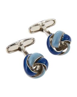 French Knot Cuff Links, Blue