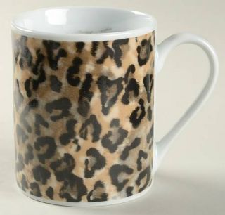 American Atelier Cheetah Mug, Fine China Dinnerware   Cheetah Print Rim,Smooth,N