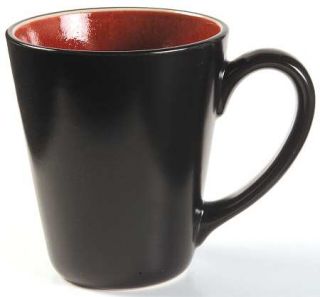 Gibson Designs Radiant Red Mug, Fine China Dinnerware   Red In, Black Out, Coupe