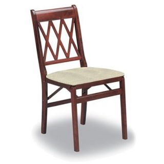 Folding Chair Folding Chair with Cream Seat 2 Pack   Red Brown (Cherry)