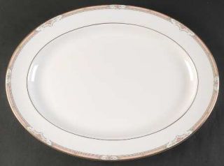 Royal Doulton Hardwick 16 Oval Serving Platter, Fine China Dinnerware   Peach E