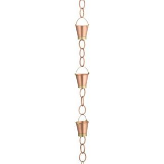 Good Directions Pails Rain Chain   Brushed Copper