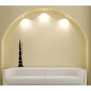 Tallest Building In Dubai Vinyl Sticker Decal Art Mural (Glossy blackDimensions 25 inches wide x 35 inches long )