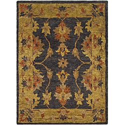 Hand knotted Heirloom Charcoal Jute Rug (6 X 9)