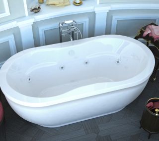 Atlantis Whirlpools 3471AD Embrace 34 x 71 x 21 inch Oval Freestanding Air amp; Whirlpool Water Jetted Bathtub