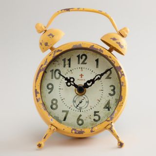 Yellow Vintage Style Magnet Clock   World Market