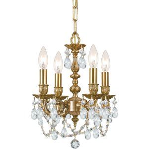 Crystorama Lighting CRY 5504 AG CL MWP Mirabella Mini Chandelier Hand Polished