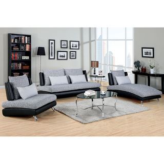 Blace 3 Pieces Living Room Set In Gray   Black With Free Pillows