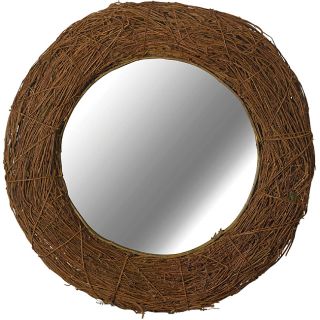 Theia Wall Mirror (Natural Rattan FinishMaterials Natural RattanMirror materials Glass with silver backingDimensions 32 inches high x 32 inches wide  )