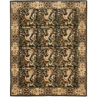 Safavieh Hand made Bergama Charcoal Wool Rug (96 X 136)